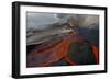 Tolbachik Volcano Erupting with Lava Flowing Down the Mountain Side-Sergey Gorshkov-Framed Photographic Print