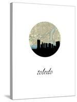 Toledo Map Skyline-Paperfinch 0-Stretched Canvas