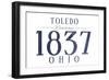 Toledo, Ohio - Established Date (Blue)-Lantern Press-Framed Art Print