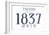 Toledo, Ohio - Established Date (Blue)-Lantern Press-Framed Art Print