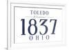 Toledo, Ohio - Established Date (Blue)-Lantern Press-Framed Premium Giclee Print