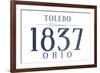 Toledo, Ohio - Established Date (Blue)-Lantern Press-Framed Premium Giclee Print