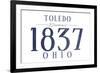 Toledo, Ohio - Established Date (Blue)-Lantern Press-Framed Premium Giclee Print