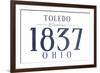 Toledo, Ohio - Established Date (Blue)-Lantern Press-Framed Art Print