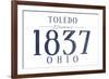 Toledo, Ohio - Established Date (Blue)-Lantern Press-Framed Art Print