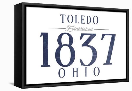 Toledo, Ohio - Established Date (Blue)-Lantern Press-Framed Stretched Canvas