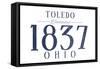 Toledo, Ohio - Established Date (Blue)-Lantern Press-Framed Stretched Canvas