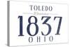 Toledo, Ohio - Established Date (Blue)-Lantern Press-Stretched Canvas