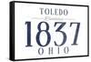 Toledo, Ohio - Established Date (Blue)-Lantern Press-Framed Stretched Canvas