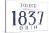 Toledo, Ohio - Established Date (Blue)-Lantern Press-Stretched Canvas