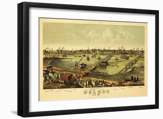 Toledo, Ohio - Panoramic Map-Lantern Press-Framed Art Print