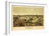 Toledo, Ohio - Panoramic Map-Lantern Press-Framed Art Print