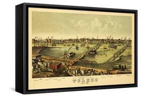Toledo, Ohio - Panoramic Map-Lantern Press-Framed Stretched Canvas
