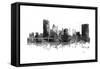 Toledo Ohio Skyline BG 1-Marlene Watson-Framed Stretched Canvas