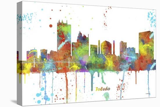 Toledo Ohio Skyline MCLR 1-Marlene Watson-Stretched Canvas