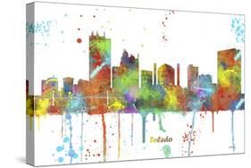 Toledo Ohio Skyline MCLR 1-Marlene Watson-Stretched Canvas