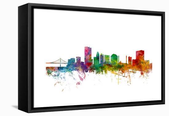 Toledo Ohio Skyline-Michael Tompsett-Framed Stretched Canvas