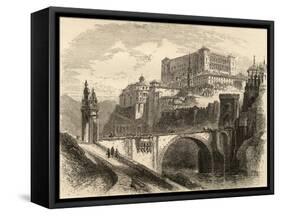 Toledo, Spain, Illustration from 'spanish Pictures' by the Rev. Samuel Manning-null-Framed Stretched Canvas
