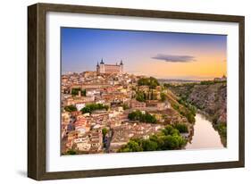 Toledo, Spain Old City over the Tagus River-Sean Pavone-Framed Photographic Print