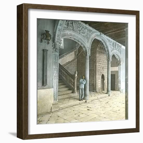 Toledo (Spain), Staircase of the Santa Cruz School-Leon, Levy et Fils-Framed Photographic Print