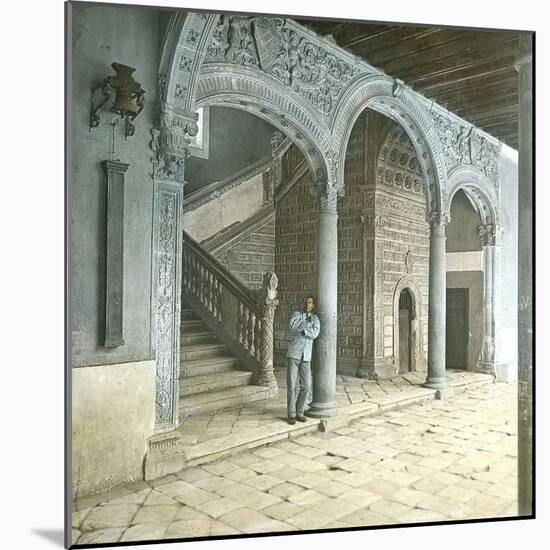 Toledo (Spain), Staircase of the Santa Cruz School-Leon, Levy et Fils-Mounted Photographic Print