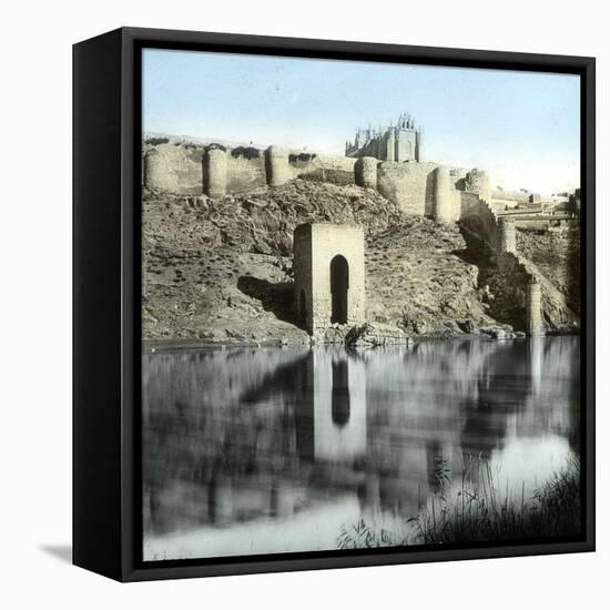 Toledo (Spain), the Banks of the Tagus River-Leon, Levy et Fils-Framed Stretched Canvas