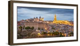 Toledo, Spain Town Skyline at Dusk at the Cathedral-Sean Pavone-Framed Photographic Print