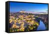 Toledo, Spain Town Skyline on the Tagus River at Dawn-Sean Pavone-Framed Stretched Canvas