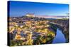 Toledo, Spain Town Skyline on the Tagus River at Dawn-Sean Pavone-Stretched Canvas