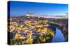 Toledo, Spain Town Skyline on the Tagus River at Dawn-Sean Pavone-Stretched Canvas