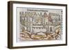 Toledo. Spanish City. Engraving. 15Th Century.-Tarker-Framed Giclee Print