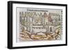 Toledo. Spanish City. Engraving. 15Th Century.-Tarker-Framed Giclee Print