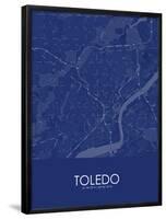 Toledo, United States of America Blue Map-null-Framed Poster