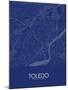 Toledo, United States of America Blue Map-null-Mounted Poster