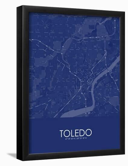 Toledo, United States of America Blue Map-null-Framed Poster