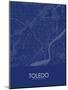 Toledo, United States of America Blue Map-null-Mounted Poster