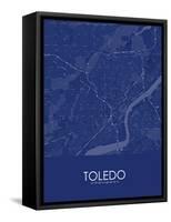 Toledo, United States of America Blue Map-null-Framed Stretched Canvas