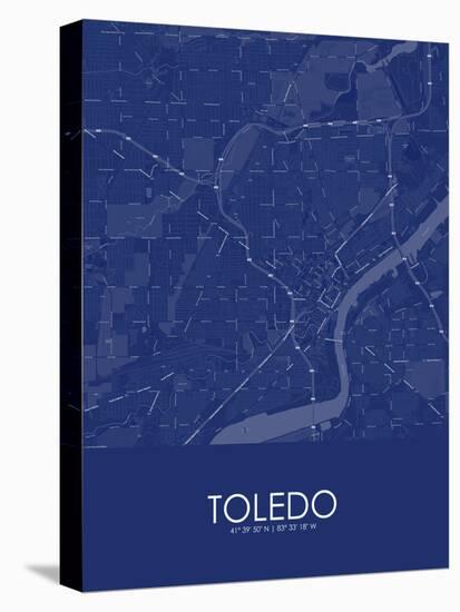 Toledo, United States of America Blue Map-null-Stretched Canvas