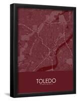 Toledo, United States of America Red Map-null-Framed Poster
