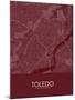 Toledo, United States of America Red Map-null-Mounted Poster