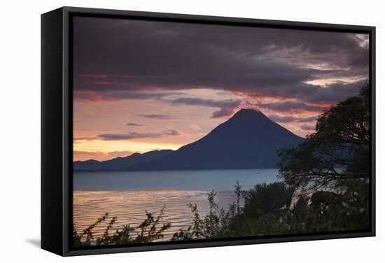 Toliman Volcano and Lago De Atitlan (Lake Atitlan), San Juan La Laguna, Guatemala-Michael DeFreitas-Framed Stretched Canvas