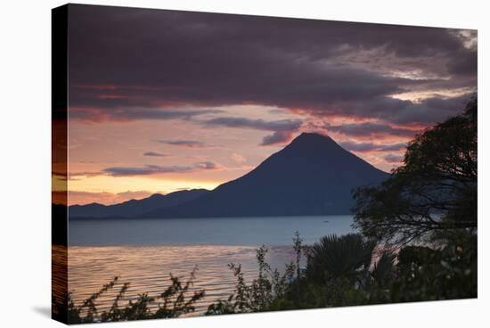 Toliman Volcano and Lago De Atitlan (Lake Atitlan), San Juan La Laguna, Guatemala-Michael DeFreitas-Stretched Canvas