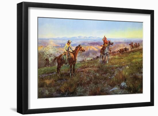 Toll Collectors-Charles Marion Russell-Framed Art Print