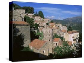 Tolla Village and Dam, Corsica, France-Guy Thouvenin-Stretched Canvas