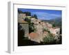 Tolla Village and Dam, Corsica, France-Guy Thouvenin-Framed Photographic Print