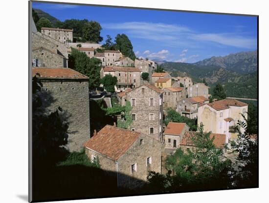 Tolla Village and Dam, Corsica, France-Guy Thouvenin-Mounted Photographic Print