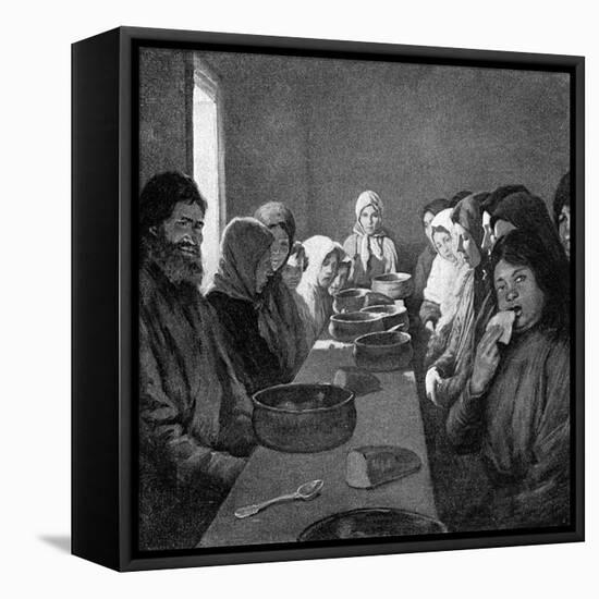 Tolstoy Eating-Room-Kenyon Cox-Framed Stretched Canvas