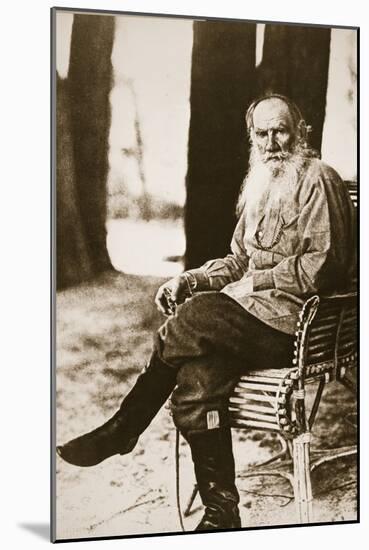 Tolstoy in His Later Years at His Country Estate-null-Mounted Photographic Print