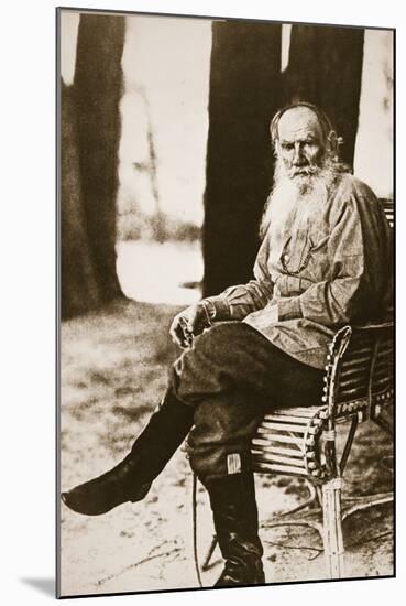 Tolstoy in His Later Years at His Country Estate-null-Mounted Photographic Print