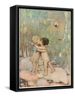 Tom and Ellie, Illustration from 'The Water Babies' by Reverend Charles Kingsley-Jessie Willcox-Smith-Framed Stretched Canvas